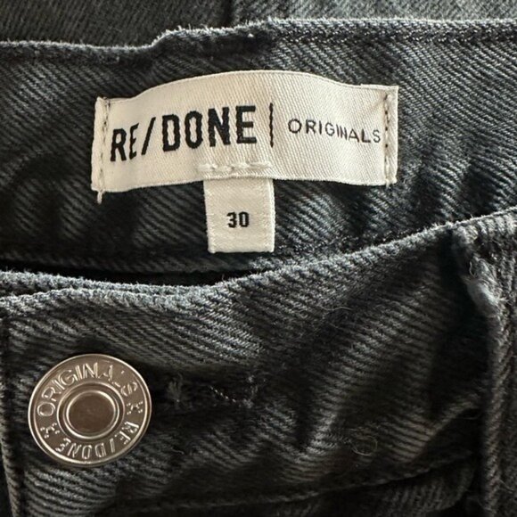 RE/DONE High Rise Washed Black Cut Off Denim Shorts Size 30 - Picture 5 of 12
